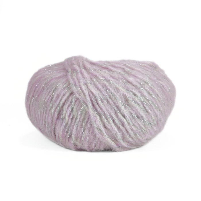 8 Пряжа Laines du Nord Chaska, 25г - 125м, ніжно-бузковий, 34% вовна, 10% кашемір, 16% бавовна, 29% нейлон, 11% металевий PL