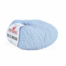 80 Пряжа Mondial Dolce Mohair, 50г - 150м, блакитна крейда, 60% кід мохер, 40% акрил