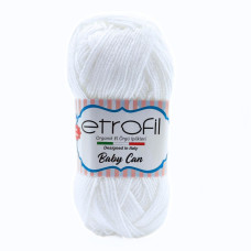 80001 Пряжа Etrofil Baby Can, 100г - 250м, білий, 100% акрил антипілінг