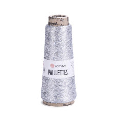 8001 Пряжа Paillettes 50г-800м (срібний). YarnArt