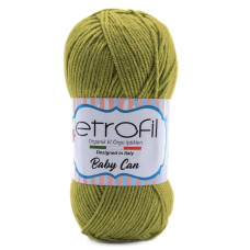 80047 Пряжа Etrofil Baby Can, 100г - 250м, оливковий, 100% акрил антипілінг