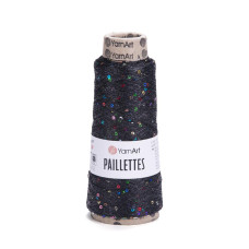 8010 Пряжа Paillettes 50г-800м (чорний). YarnArt
