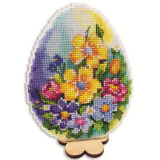 8111 Alisena Набір для вишивки нитками на пластику - Великоднє яйце 9х11,5 см