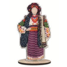 8127 Alisena Набір для вишивки рахунковим хрестиком по пластику - Іграшка Лялька-Мотанка 8х13,5 см