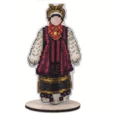 8129 Alisena Набір для вишивки рахунковим хрестиком по пластику - Іграшка Лялька-Мотанка 7,5x13,5 см