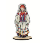 8134 Alisena Набір для вишивки рахунковим хрестиком по пластику - Іграшка Лялька Мотанка, 6х13 см