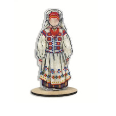 8134 Alisena Набір для вишивки рахунковим хрестиком по пластику - Іграшка Лялька Мотанка, 6х13 см