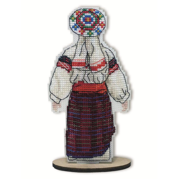 8136 Alisena Набір для вишивки рахунковим хрестиком по пластику - Іграшка Лялька-Мотанка 8х13,5 см