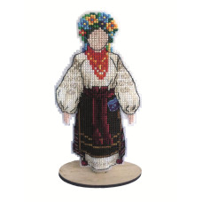 8137 Alisena Набір для вишивки рахунковим хрестиком по пластику - Іграшка Лялька-Мотанка 7,5х13,5 см