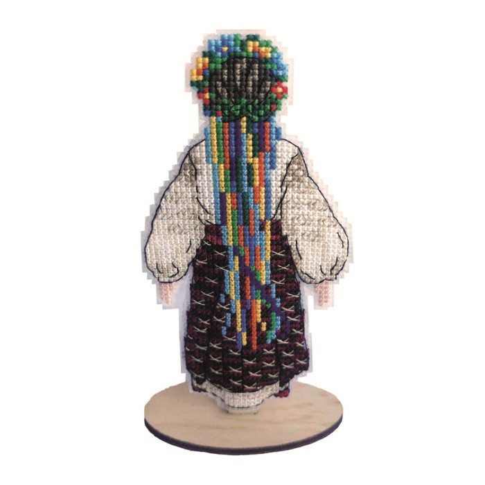 8137 Alisena Набір для вишивки рахунковим хрестиком по пластику - Іграшка Лялька-Мотанка 7,5х13,5 см