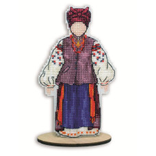 8138 Alisena Набір для вишивки рахунковим хрестиком по пластику - Іграшка Лялька-Мотанка 8х13,5 см