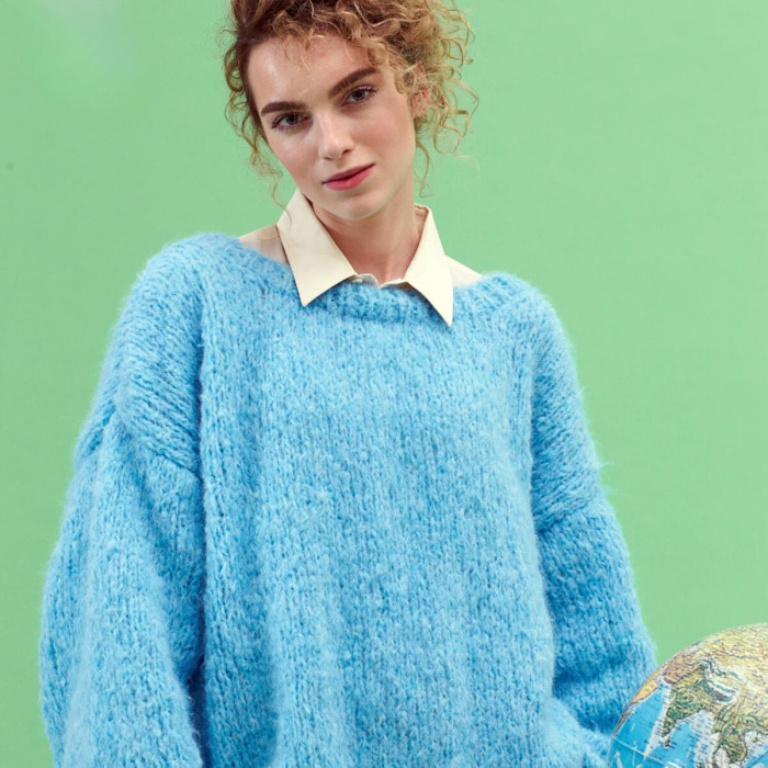 82 Пряжа Adriafil CubiCol, 50г - 110м, блакитний, 36% альпака, 14% меринос, 40% акрил, 10% поліамід