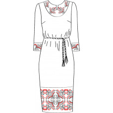 820-14/09 Сукня жіноча (біле з поясом) схема 33/34 (розмір 40). Чарівна Мить. Вишиванки