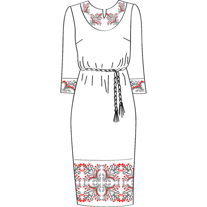 820-14/09 Сукня жіноча (біле з поясом) схема 33/34 (розмір 40). Чарівна Мить. Вишиванки