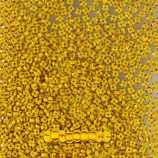 83170 10/0 чеський бісер Preciosa, 5 г, червоні смуги на жовтому, непрозорий полосатий