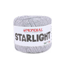 832 Пряжа Mondial Starlight, 25г - 90м, срібло, 80% віскоза, 20% поліестер