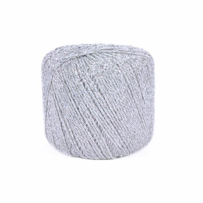 832 Пряжа Mondial Starlight, 25г - 90м, срібло, 80% віскоза, 20% поліестер