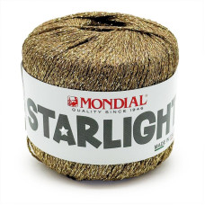 834 Пряжа Mondial Starlight, 25г - 90м, темне золото, 80% віскоза, 20% поліестер
