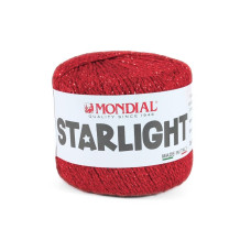 836 Пряжа Mondial Starlight, 25г - 90м, червоний, 80% віскоза, 20% поліестер