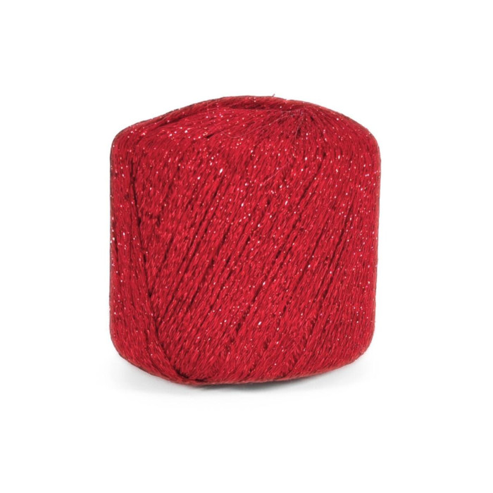 836 Пряжа Mondial Starlight, 25г - 90м, червоний, 80% віскоза, 20% поліестер