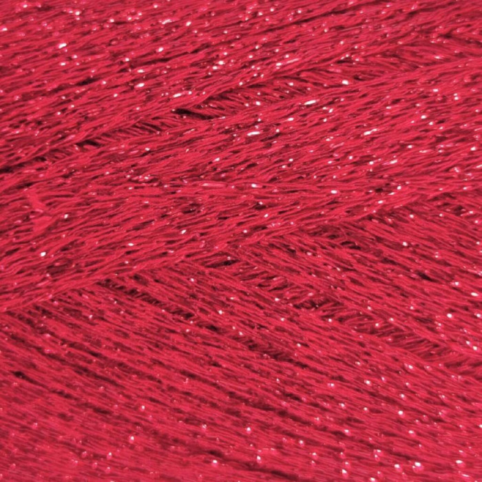 836 Пряжа Mondial Starlight, 25г - 90м, червоний, 80% віскоза, 20% поліестер