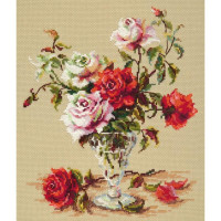 8363 Classic Design Набір для вишивки хрестиком - Розкіш Троянди 23x28 см, Aida 14