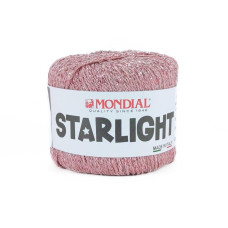 838 Пряжа Mondial Starlight, 25г - 90м, пастельний рожевий, 80% віскоза, 20% поліестер