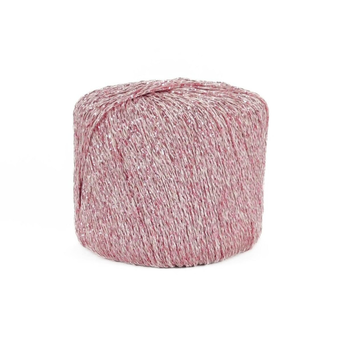 838 Пряжа Mondial Starlight, 25г - 90м, пастельний рожевий, 80% віскоза, 20% поліестер