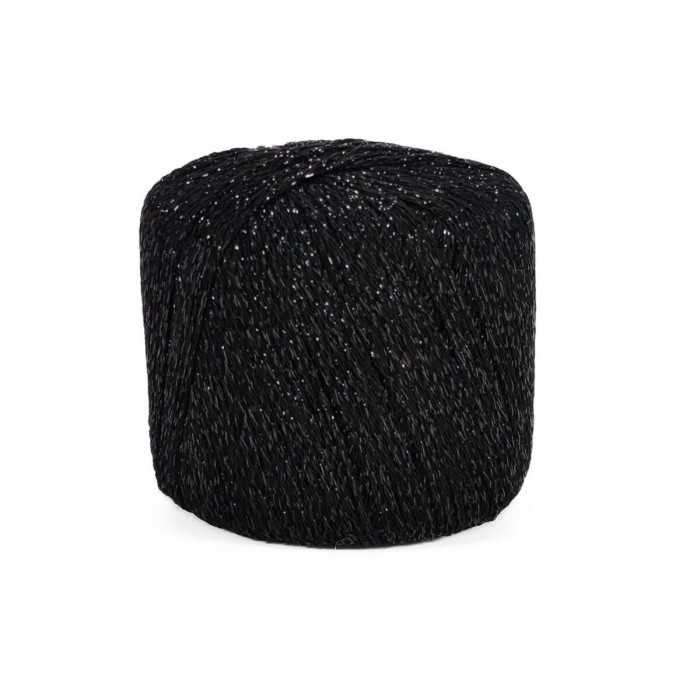 845 Пряжа Mondial Starlight, 25г - 90м, чорний, 80% віскоза, 20% поліестер