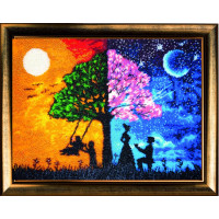 846 Butterfly Набір для вишивки бісером - Сонце та Місяць 27x36 см (атлас)