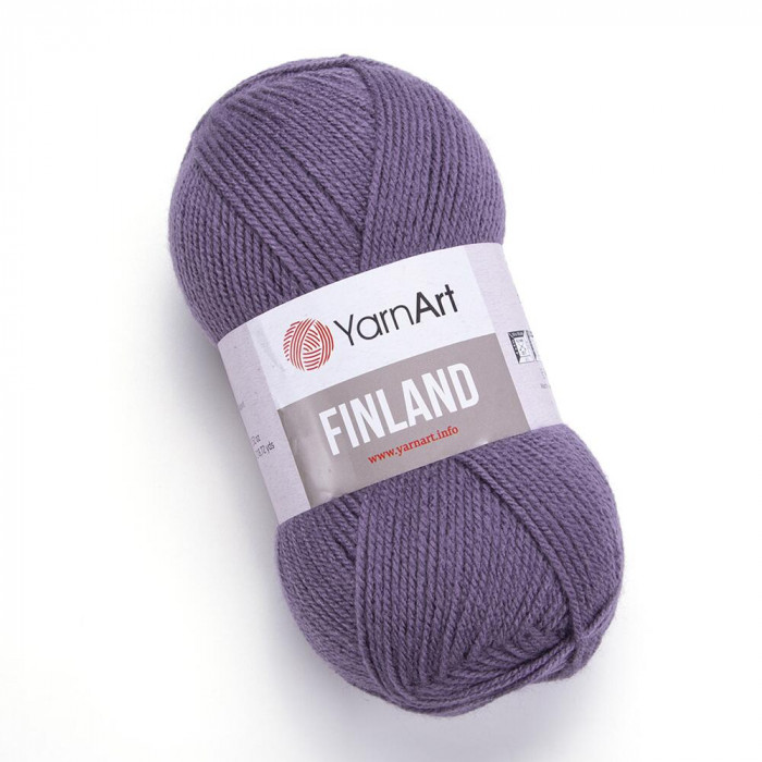 852 Пряжа Finland 100гр - 200м (пепелясто-фіолетовий). YarnArt