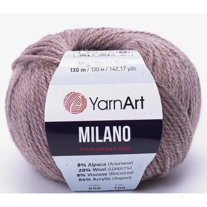 858 Пряжа Milano 50гр - 130м (Темно-рожевий) YarnArt