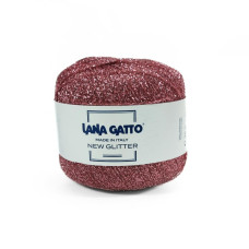 8584 Пряжа Lana Gatto New Glitter, 25г - 300м, англійська троянда, 100% поліестер