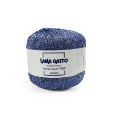8590 Пряжа Lana Gatto New Glitter, 25г - 300м, блакитний, 100% поліестер