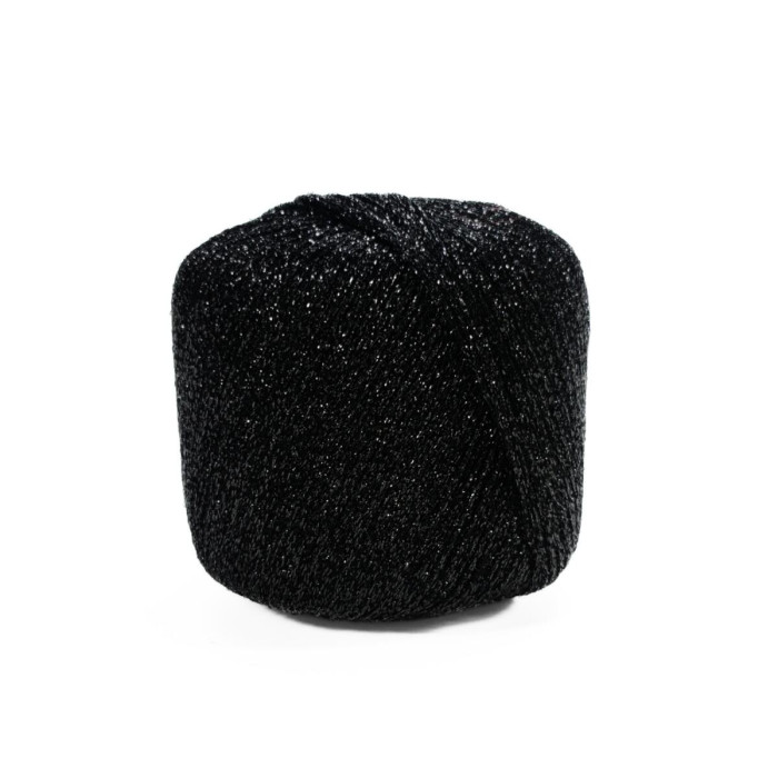 8591 Пряжа Lana Gatto New Glitter, 25г - 300м, чорний, 100% поліестер