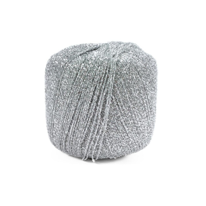 8592 Пряжа Lana Gatto New Glitter, 25г - 300м, срібло, 100% поліестер