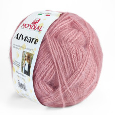 86 Пряжа Mondial Alveare, 200г - 520м, рожево-кораловий, 35% мохер, 65% мікрофібра PC