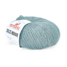860 Пряжа Mondial Dolce Mohair, 50г - 150м, сіро-блакитний, 60% кід мохер, 40% акрил