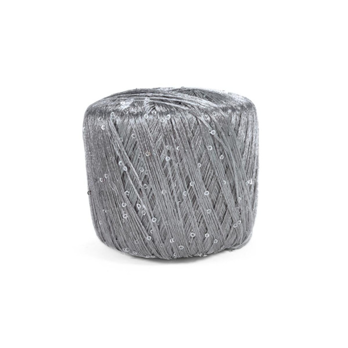 8603 Пряжа Lana Gatto Paillettes, 25г - 195м, срібло, 100% поліестер