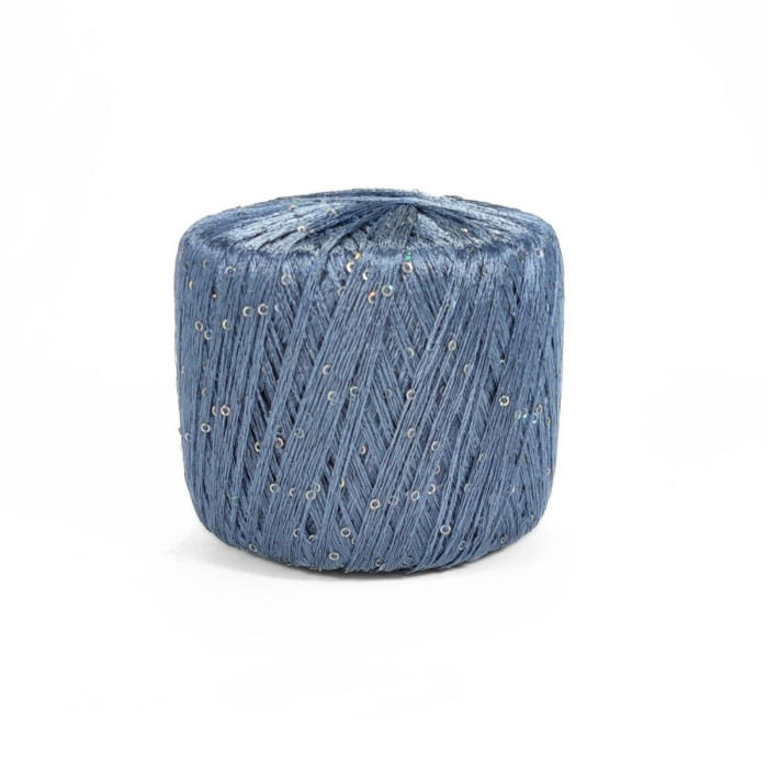 8604 Пряжа Lana Gatto Paillettes, 25г - 195м, сіро-блакитний+паєтка голографічна, 100% поліестер