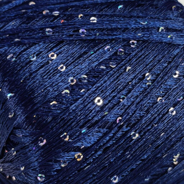 8605 Пряжа Lana Gatto Paillettes, 25г - 195м, синій+паєтка голографічна, 100% поліестер