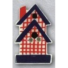 86327 Mill Hill Ґудзик Story Red Plaid Birdhouse, кераміка