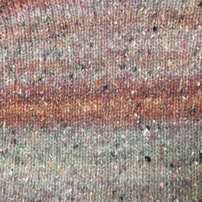 864 Пряжа Mondial Мatisse, 50г - 165м, теракотовий меланж-твід, 60% меринос, 25% бавовна, 10% мікрофібра PА, 20% мікрофібра PL