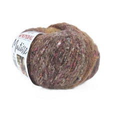 865 Пряжа Mondial Мatisse, 50г - 165м, коричневий меланж-твід, 60% меринос, 25% бавовна, 10% мікрофібра PА, 20% мікрофібра PL