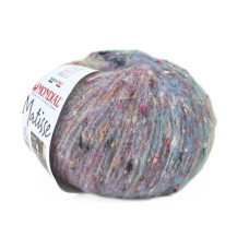 866 Пряжа Mondial Мatisse, 50г - 165м, блакитний меланж-твід, 60% меринос, 25% бавовна, 10% мікрофібра PА, 20% мікрофібра PL