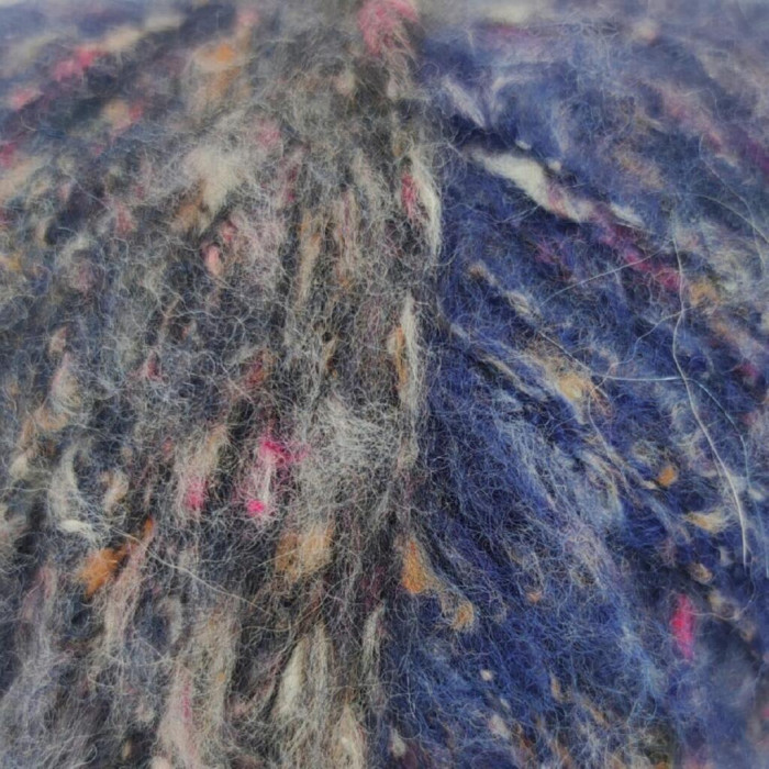 869 Пряжа Mondial Мatisse, 50г - 165м, синій меланж-твід, 60% меринос, 25% бавовна, 10% мікрофібра PА, 20% мікрофібра PL