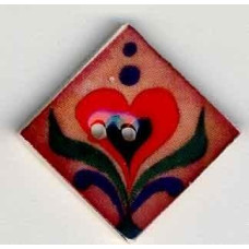 87012 Mill Hill Ґудзик Red Heart on Terracotta 2,5x2,5 см, кераміка