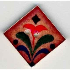 87014 Mill Hill Ґудзик Red Flower on Terracotta 2,5x2,5 см, кераміка
