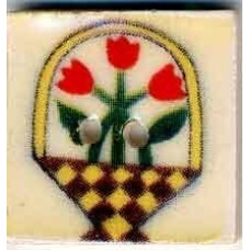 87015 Mill Hill Ґудзик Tulip Basket on White, кераміка