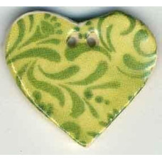 87032 Mill Hill Ґудзик Lime Hearts Desire, кераміка